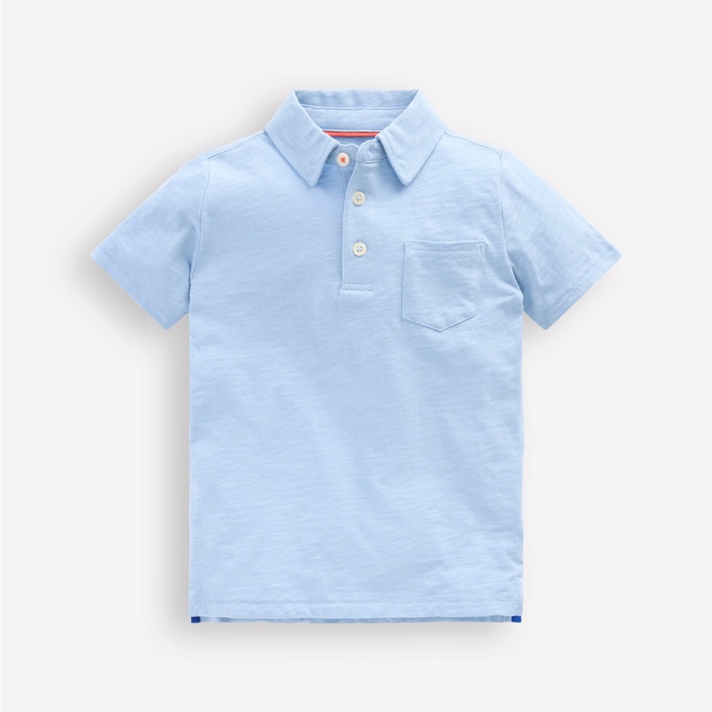 BODEN Slub Polo Shirt light blue size 3–4 Y new with tags in packaging